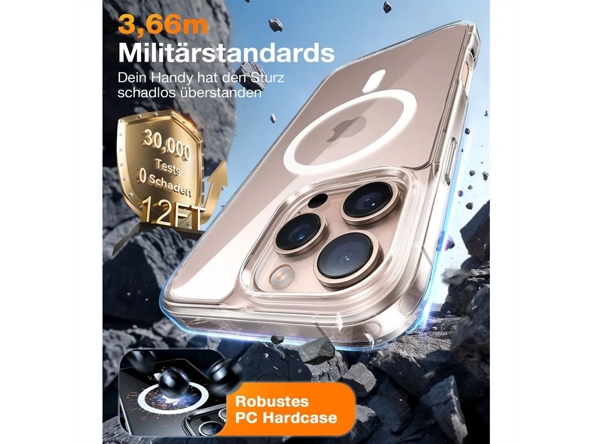 Torras Diamond Schutzhülle, iPhone 16 Pro, MagSafe, transparent