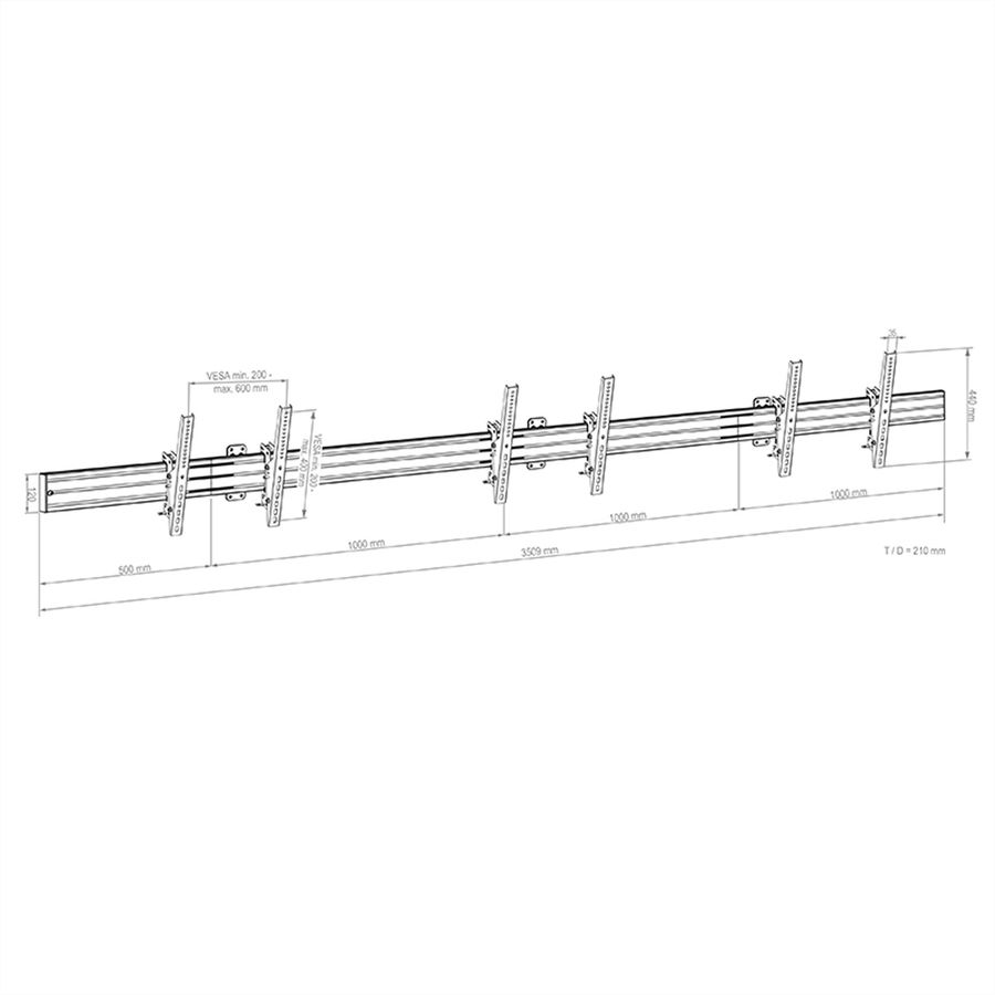 Hagor Menuboard CPSW3L 46-65" Menuboard Wandhalterung für 3 Displays