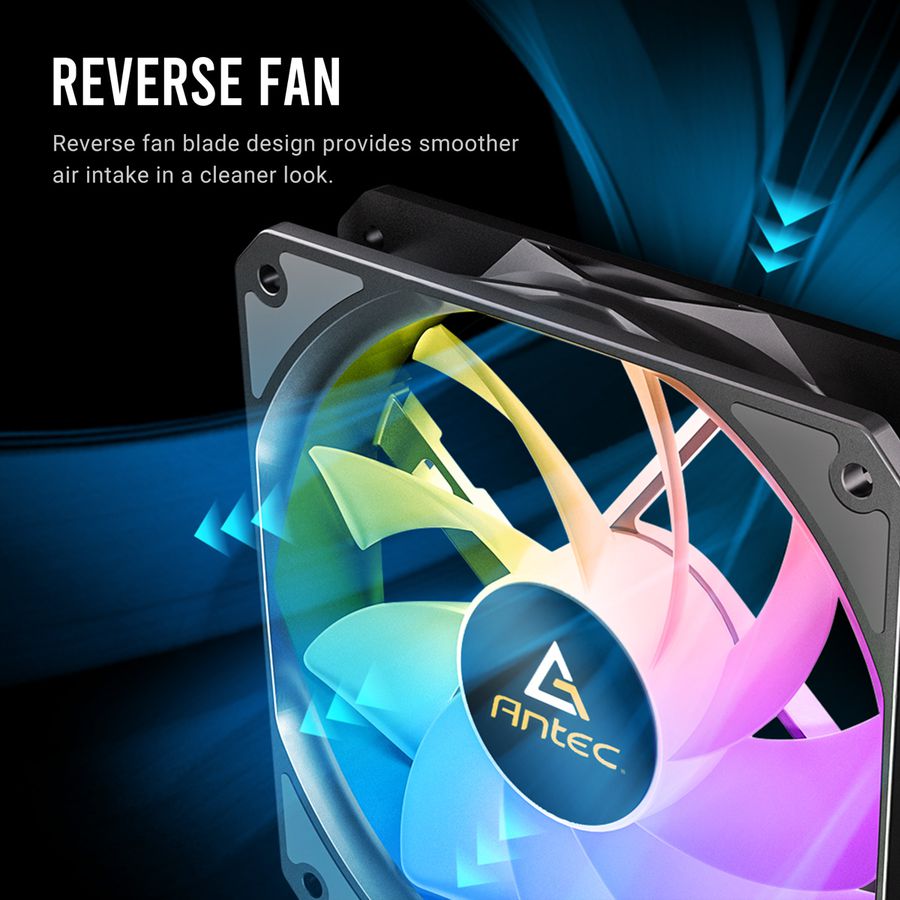 ANTEC P12R PWM ARGB REVERSE Ventilateur de boîtier PC, blanc