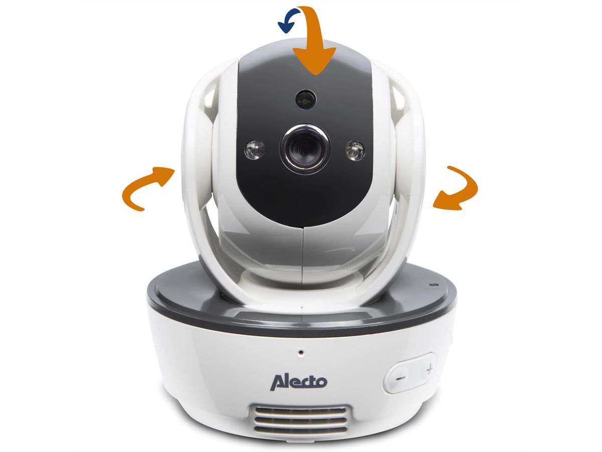 Alecto Babyphone DVM-200 Blanc-gris, écran 4.3 pouces , blanc, batterie, DECT, 50m/300m