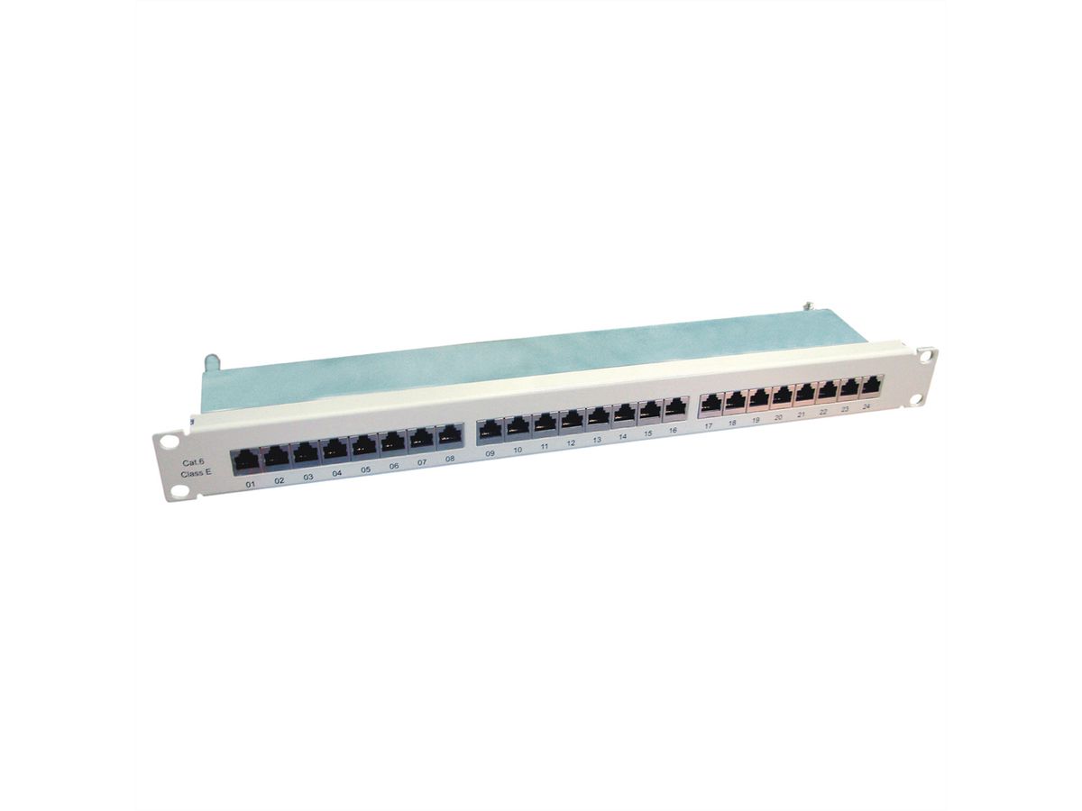 VALUE Cat.6 (Class E) 19-Zoll-Patchpanel, 24 P, geschirmt, grau