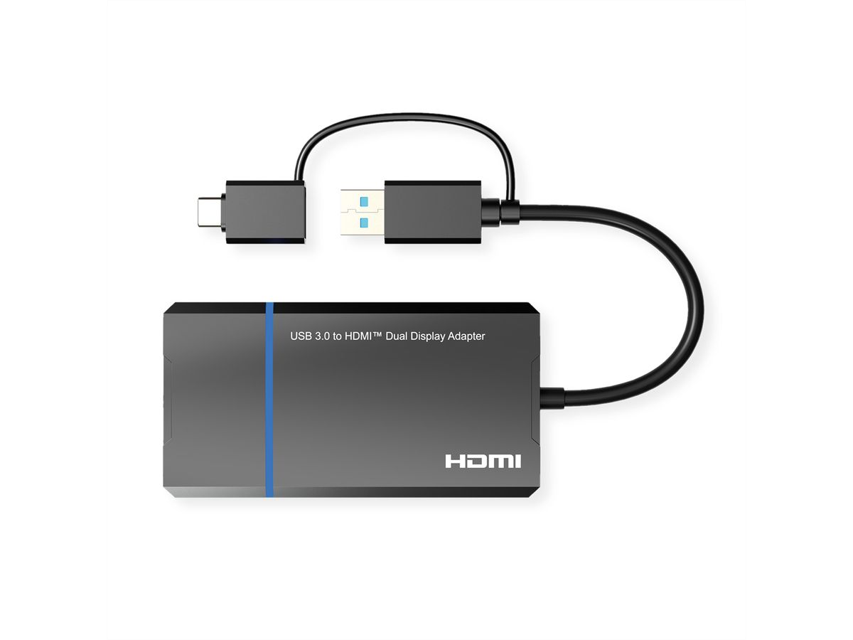VALUE Adaptateur Display USB A+C vers 2x HDMI