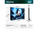 Hisense TV 100U7DSE 100", Mini-LED 4K, 165Hz, 1000 Nits