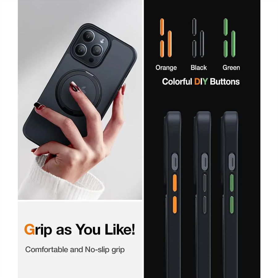Torras UPRO Ostand Pro Case, iPhone 14 Pro, MagSafe, noir