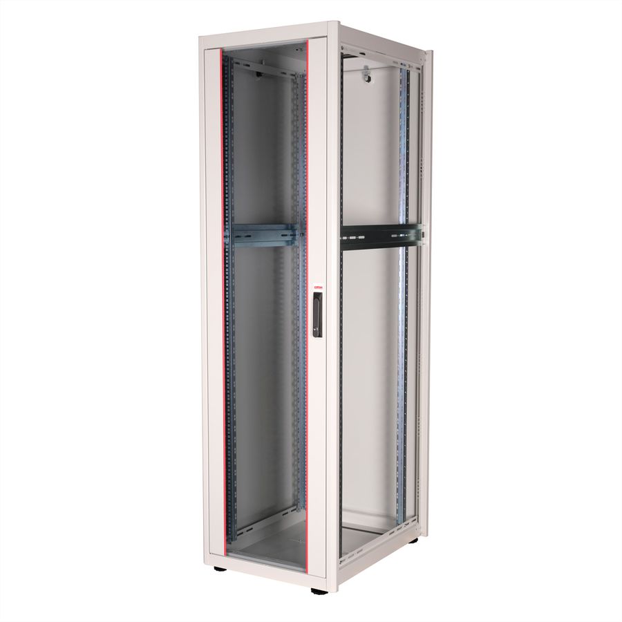 ROLINE 19-Zoll Netzwerkschrank Basic 42 HE, 600x800 BxT Glastür grau