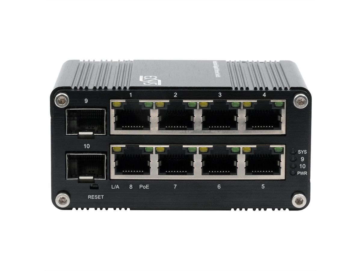 EXSYS EX-62035MPoE-SFP-8+2 Port Industrial Gigabit SFP PoE+ Mini Switch Web Managed