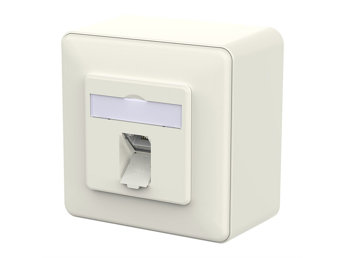 METZ CONNECT E-DAT C6A IDC Prise, 1 port, apparent (AP), blanc pur