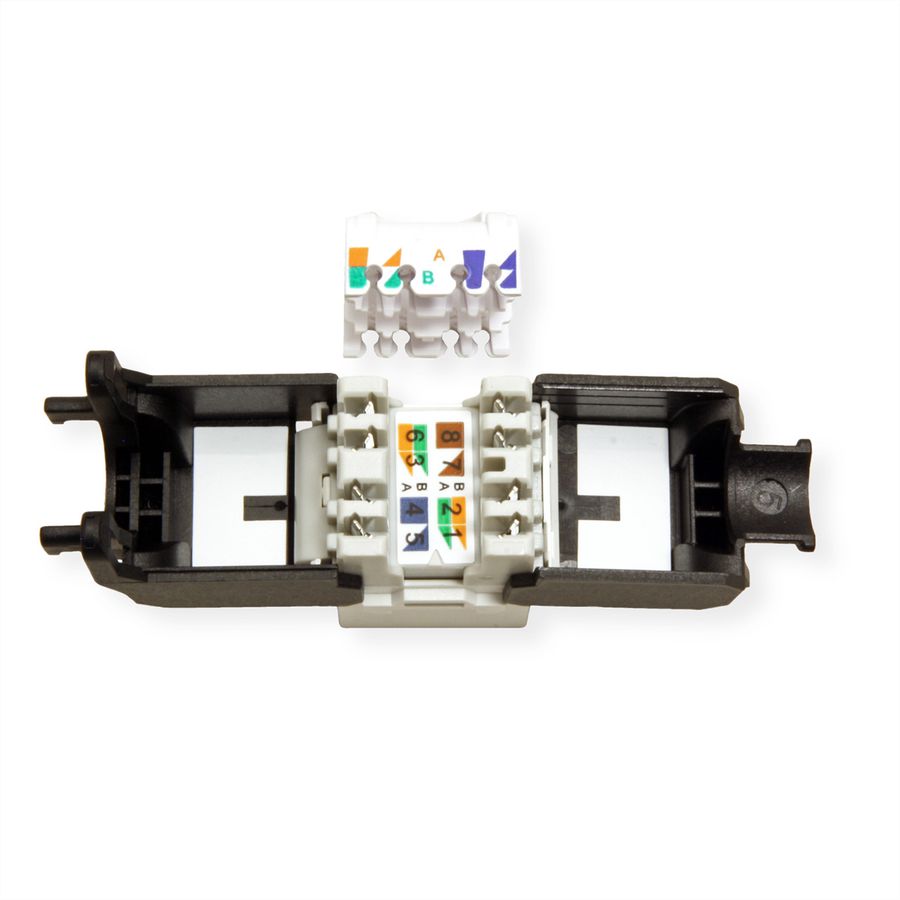 ROLINE Keystone Cat.6A (Classe EA), non blindé, sans outil, blanc