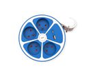 ROLINE 4-fach Steckdosenleiste mit Schalter, rund, UTE Version, USB-Charger A+C, blau, 3 m