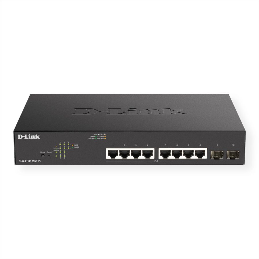 D-Link DGS-1100-10MPV2 Commutateur intelligent 10 ports PoE + Gigabit 130 W