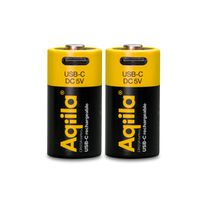 Aqiila USB-C Batterie CR123A 2x, 750 mAh, 3 V