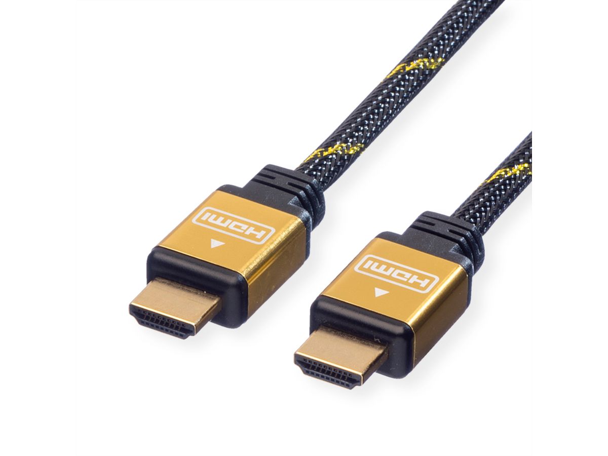 ROLINE GOLD Câble HDMI High Speed avec Ethernet, M-M, Retail Blister, 2 m