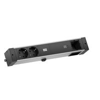 BACHMANN DESK RAIL 2xSchutzkontakt USB C, USB Charger 60W 1xABD 2,0m GST18