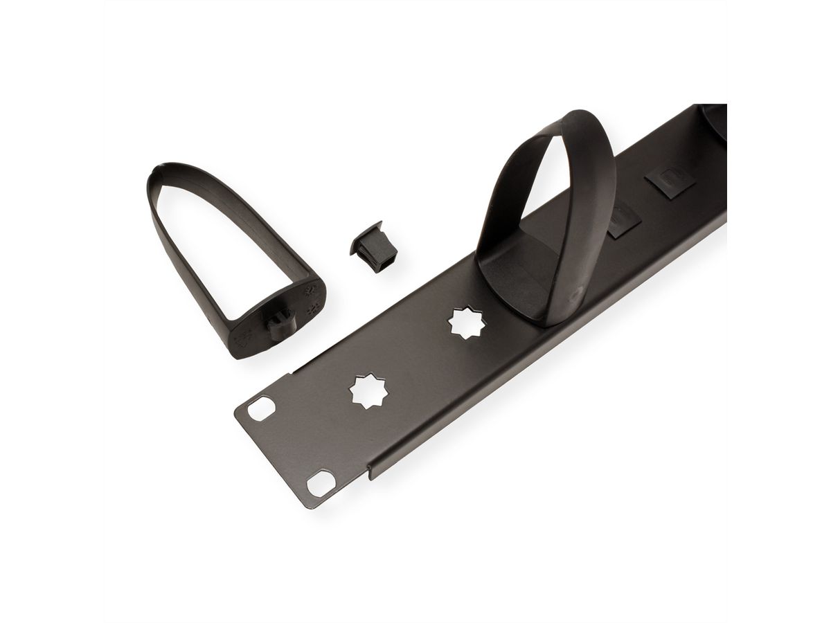 VALUE 19-Zoll-Frontplatte 1HE mit 5 Kabelösen, schwarz