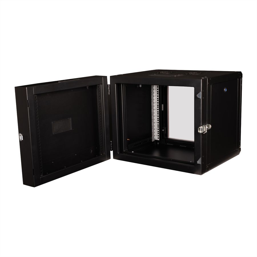ROLINE 19" Boîtier mural Pro 9U, 600x600 LxP pivotant en 2 parties noir