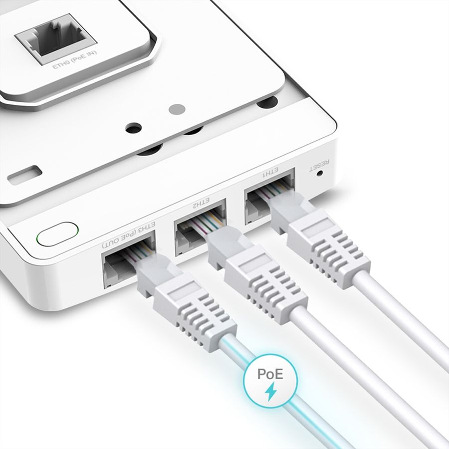 TP-Link EAP235-Wall Access Point, 4× Gigabit RJ45 Ports