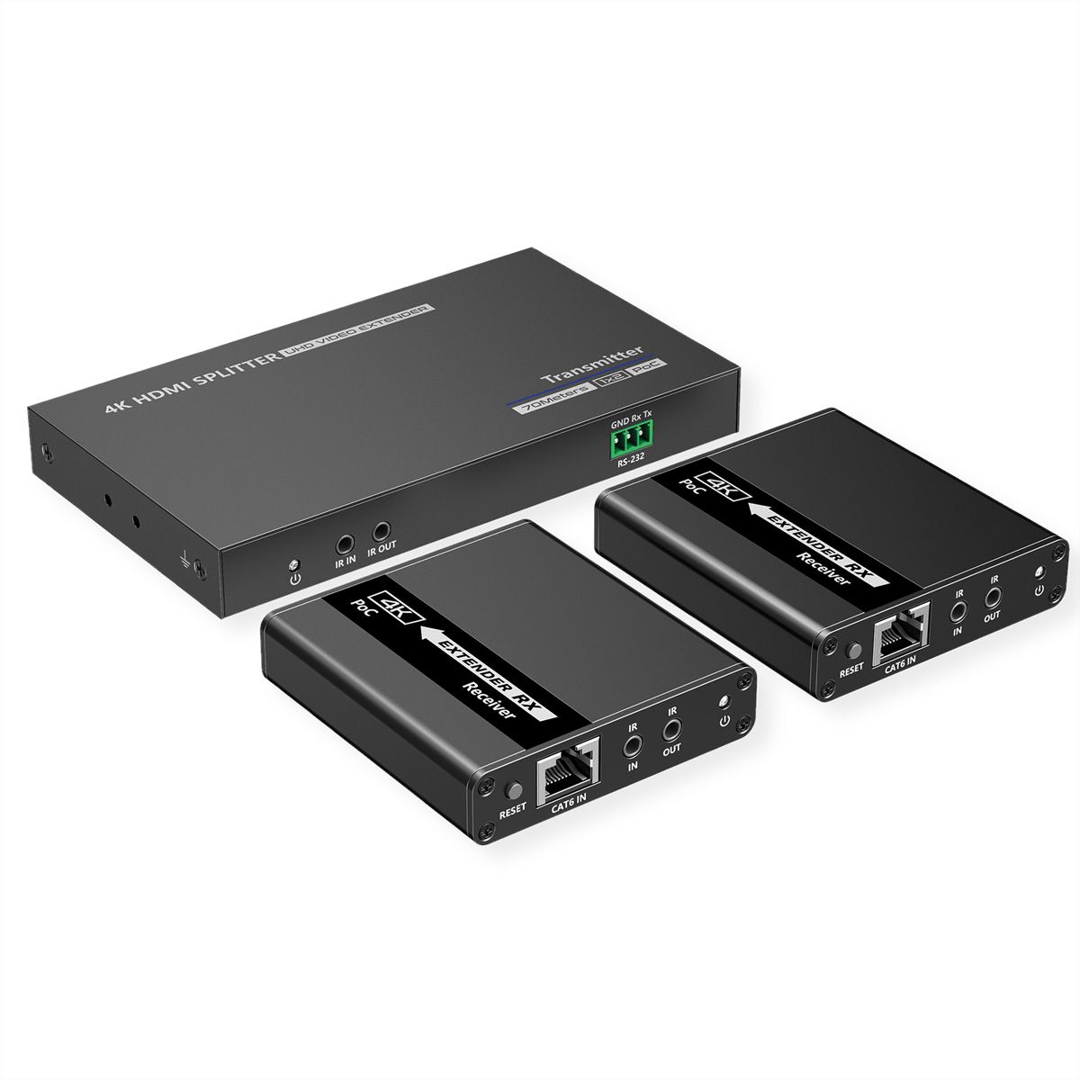VALUE Distributeur HDMI 3 ports dont 2 via Cat. 5, 40m