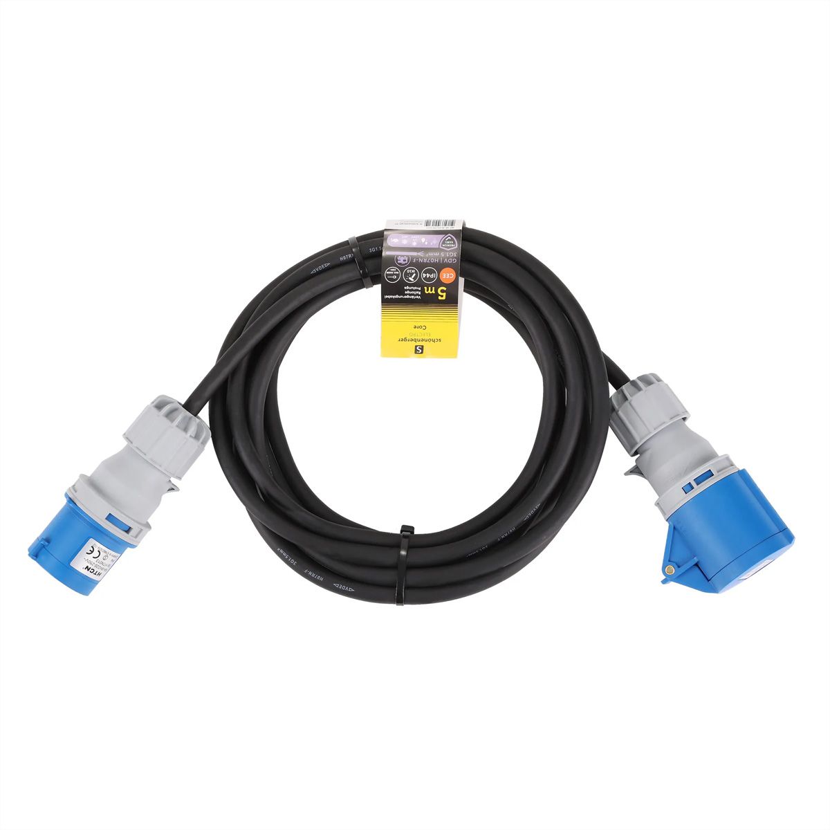 Verlängerung CEE 3P IP44 , 5m H07RN-F 3G1.5mm2 , schwarz