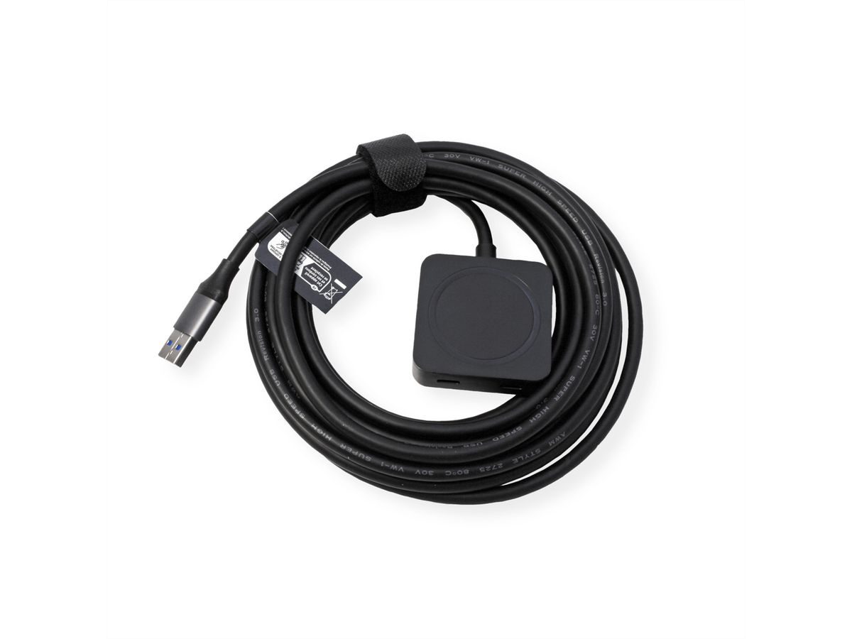 VALUE Hub USB 3.2 Gen1 à 4 ports (2x A + 2x C) avec câble prolongateur, 5 m