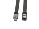 ROLINE Câble USB4 2.0 plat, C–C, M/M, un côté coudé à 270°, 8K UHD-2, 80Gbit/s, 240W, noir, 0,8 m