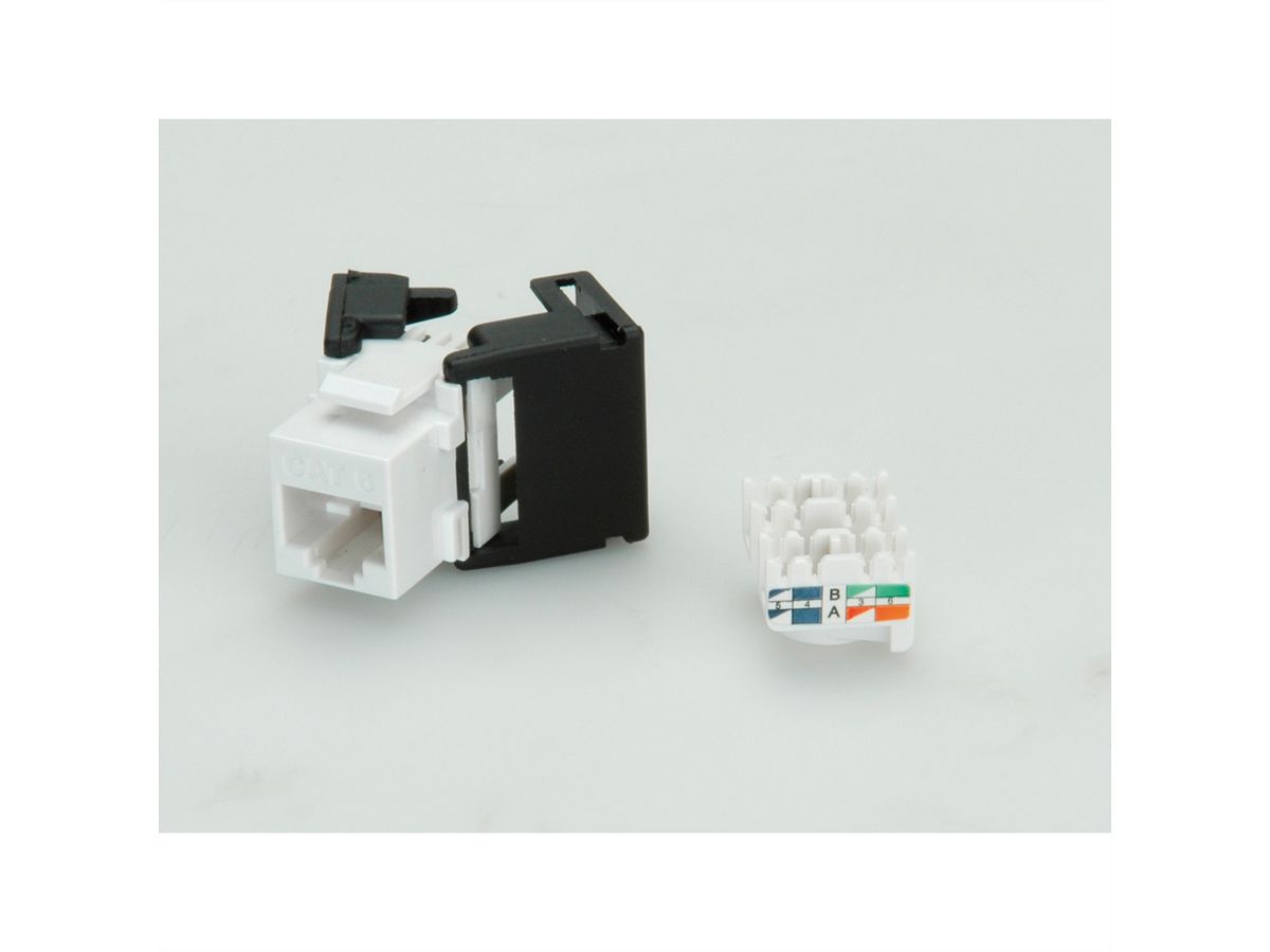 VALUE Cat.6 (Class E) Keystone ungeschirmt, werkzeuglos, weiß