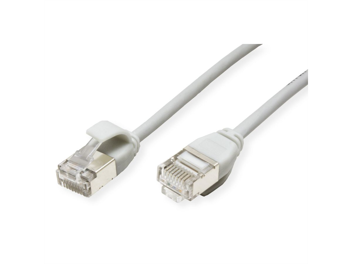 ROLINE Cordon DataCenter U/FTP Cat.6A (Classe EA), LSOH, slim, gris, 0,5 m