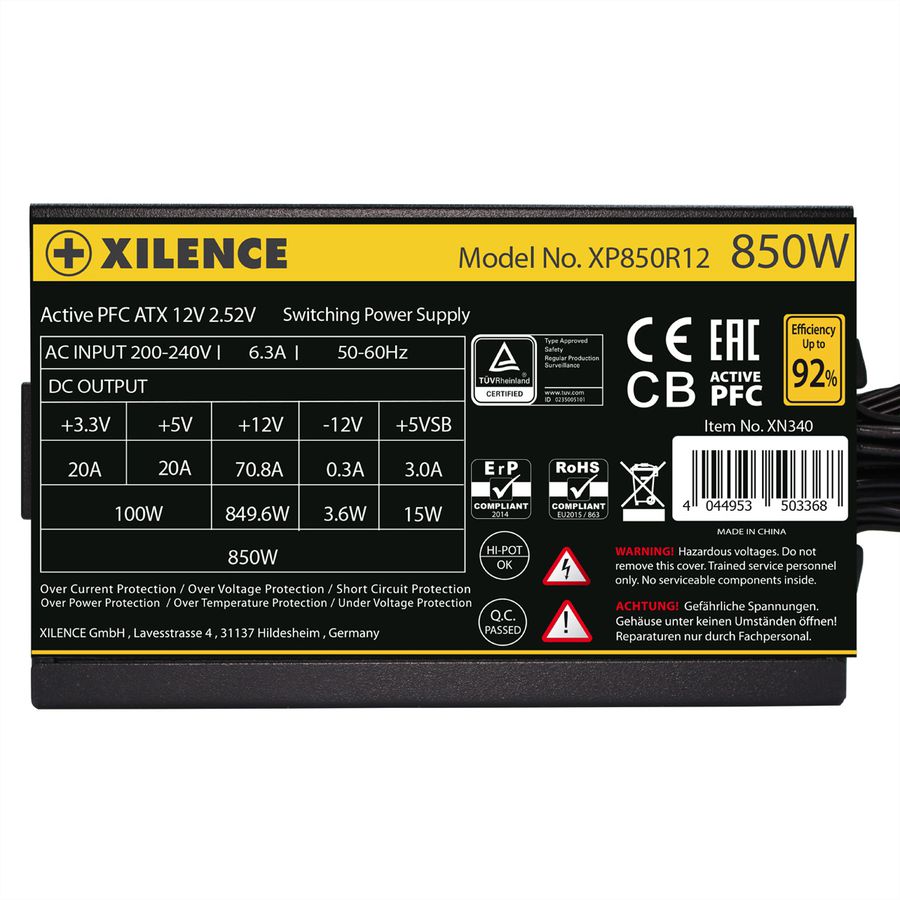 Xilence XP850R12 850W Alimentation PC, Meet 80+ Gold, Gaming, ATX