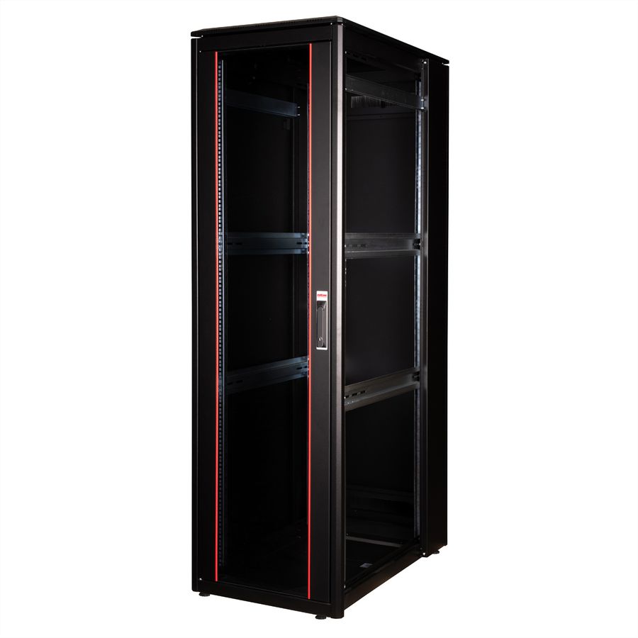 ROLINE 19-Zoll Netzwerkschrank Pro 42 HE, 600x1000 BxT Glastür schwarz