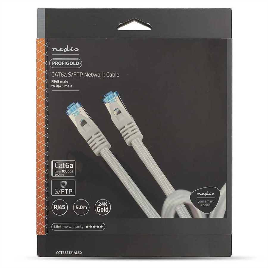 Nedis Cordon réseau S/FTP Cat.6A, blanc, 5.0m
