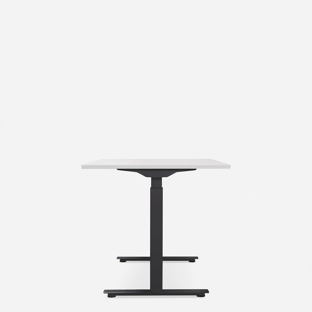 WRK21 Bureau Smart 160 x 80 cm, Hauteur réglable, Blanc uni / Noir