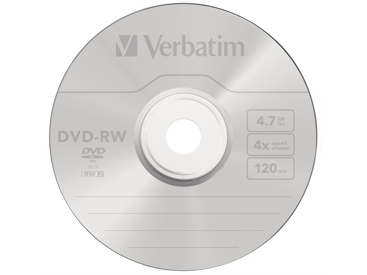 Verbatim DVD-RW Jewel 4.7GB 4x 5 Pack