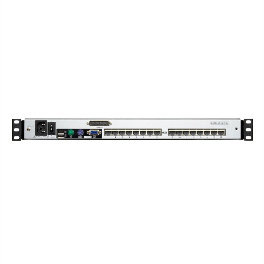 ATEN KL1508AM Commutateur KVM catégorie 5e/6 LCD à 8 ports (Double rail), DE-Layout