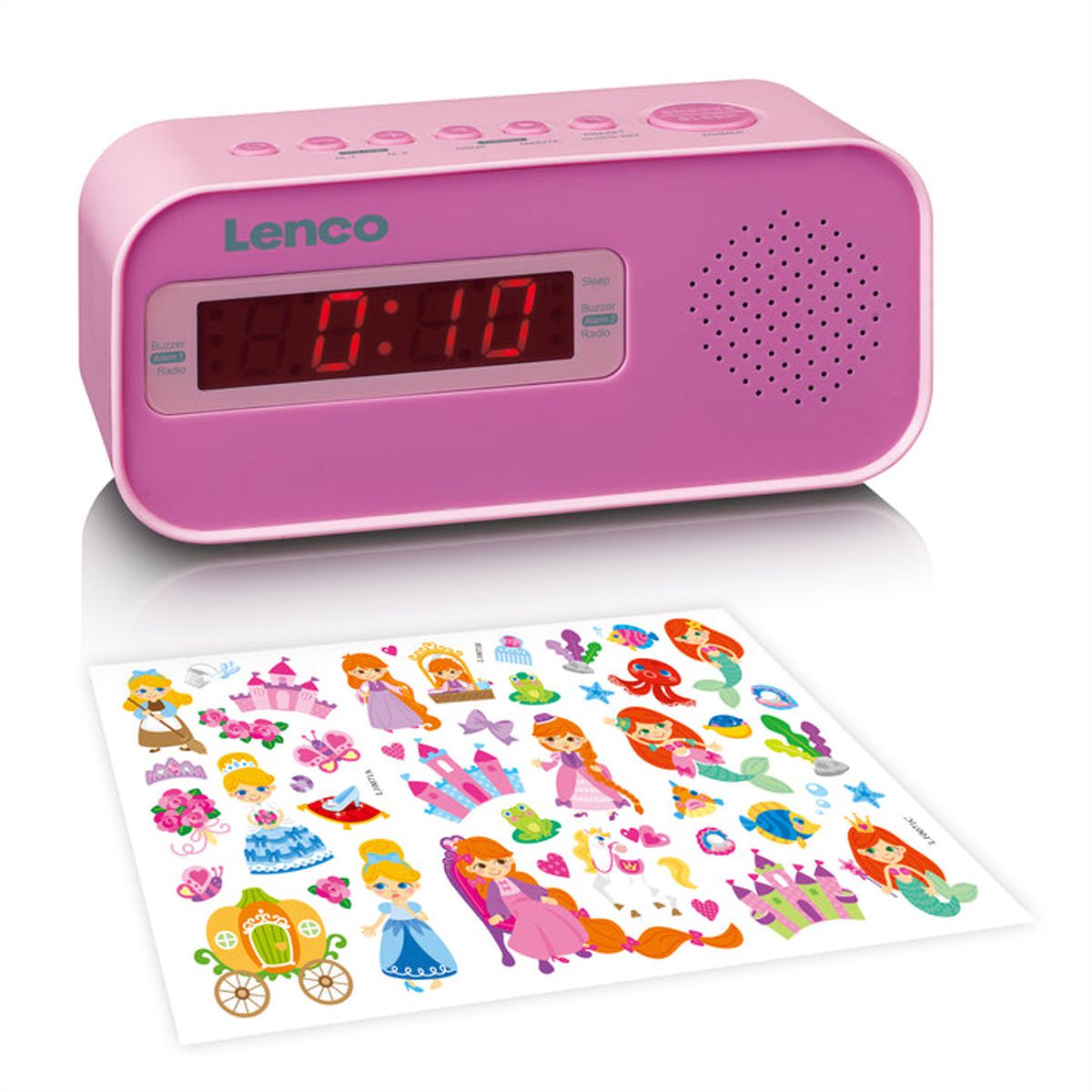 Lenco Radiowecker CR-205 pink, LED-Display, Weckfunktion, Sleeptimer