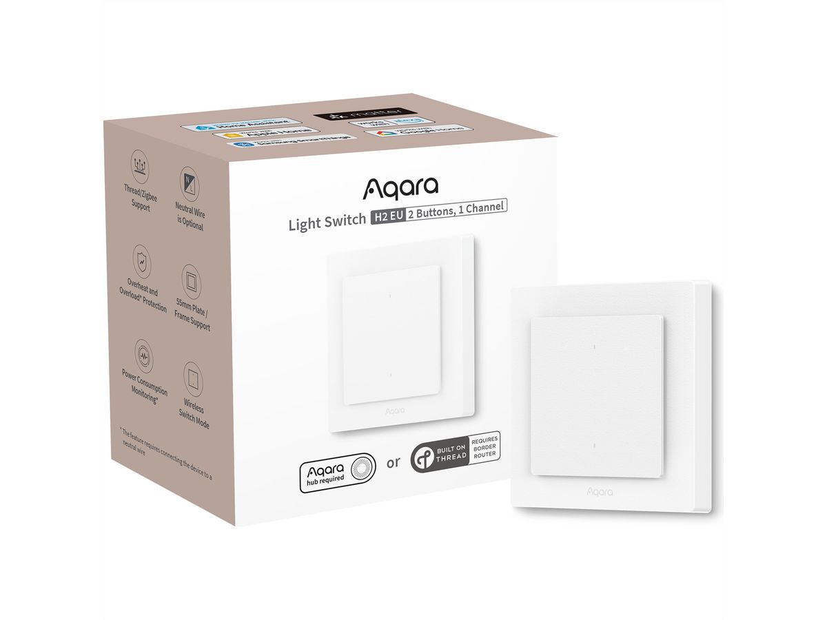 Aqara Lichtschalter H2, 2 Buttons, 1 Channel