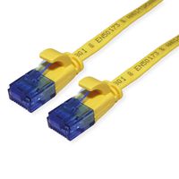 Cordon VALUE Cat.6A (Classe EA) UTP confectionné, plat, jaune, 1 m