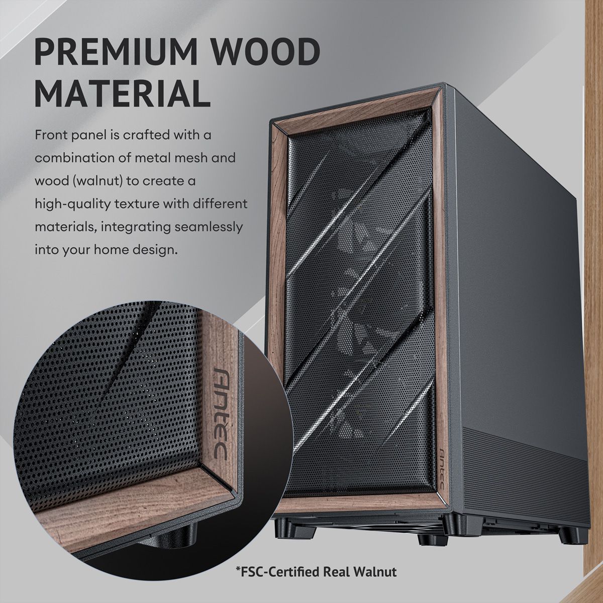 ANTEC FLUX Boîtier PC Midi Tower Gaming ATX, noir