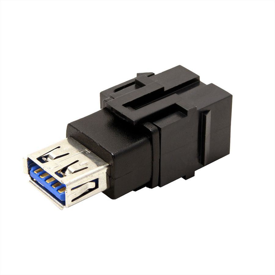 BACHMANN Keystone Coupleur USB 3.0 A/A F/F, noir