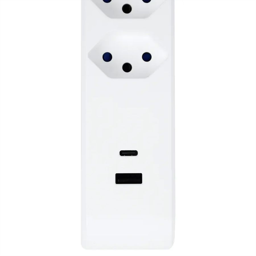 Steffen Bloc multiprises de bureau Alu Desk, 2x T13, 1x USB-A, 1x USB-C, 1.5m, blanc