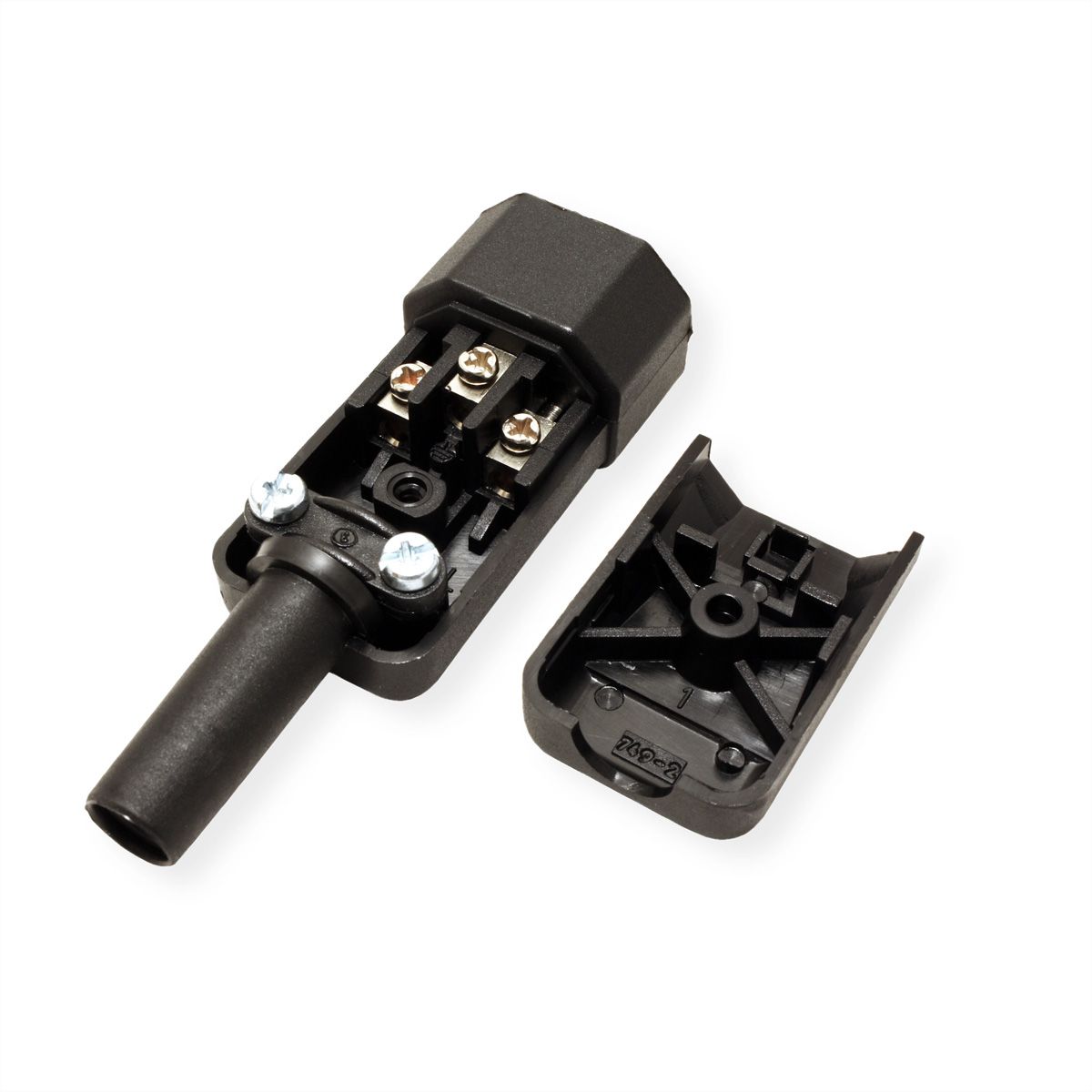 BACHMANN Kaltgerätestecker IEC320 C14 10A/250VAC, Schraubanschluß, schwarz