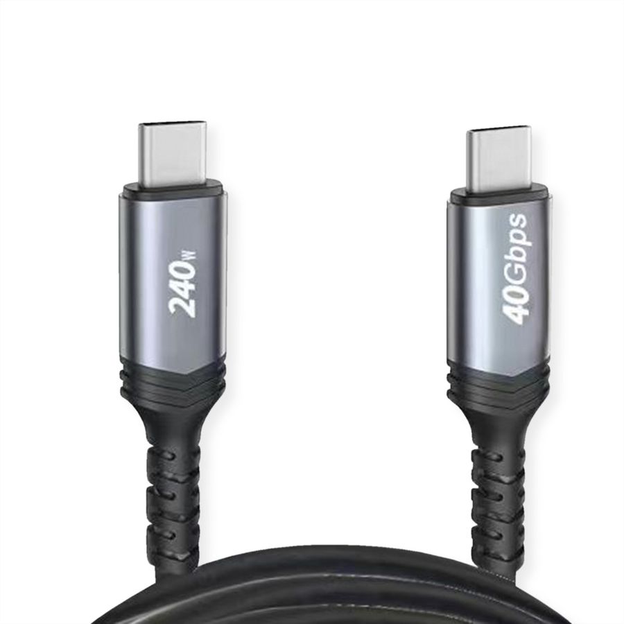 VALUE Câble USB4 Gen3x2, C–C, M/M, 8K UHD-2, 40Gbit/s, 240W, noir, 0,8 m