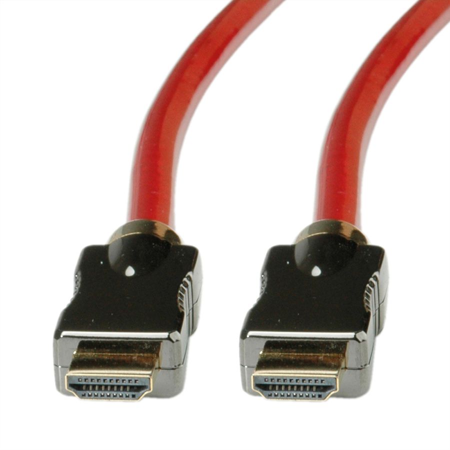 ROLINE 8K HDMI Ultra HD Kabel mit Ethernet, ST/ST, rot, 1 m
