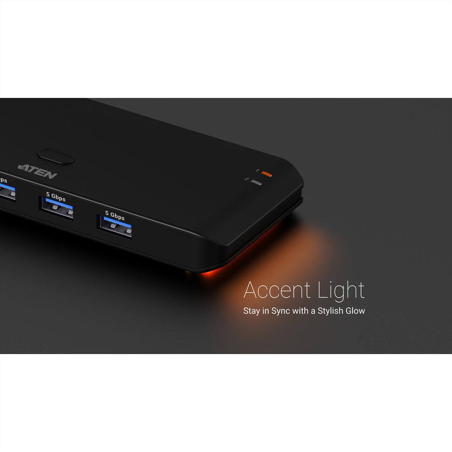 ATEN US4324 Commutateur USB 3.2 Gen 1 partagé 2 x 4