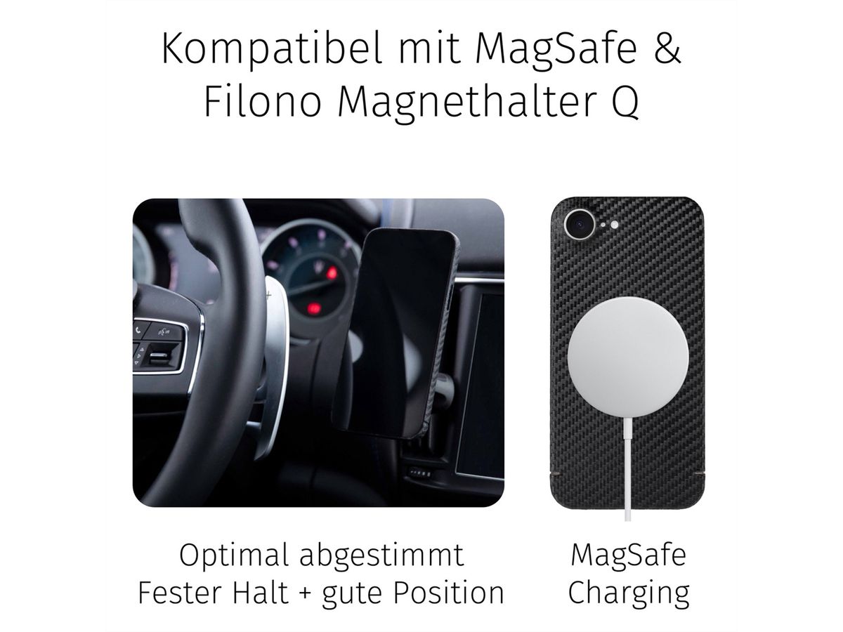 Filono Carbon Case iPhone 17 e, MagSafe kompatibel, carbon