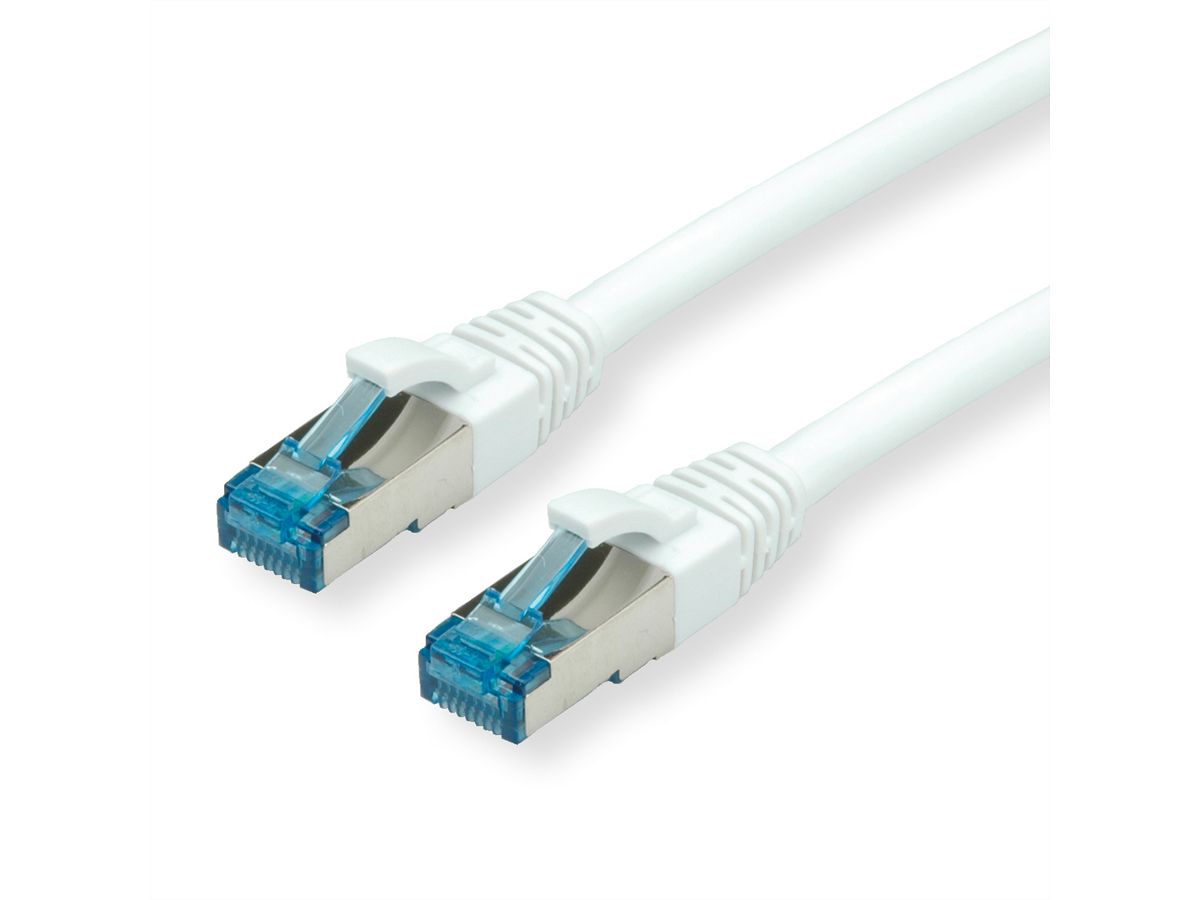 Cordon VALUE Cat.6A (Classe EA) / 10 Gigabit S/FTP, LSOH, blanc, 0,15 m