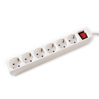 VALUE Prise multiple, 6x avec interrupteur, blanc, 1,5 m