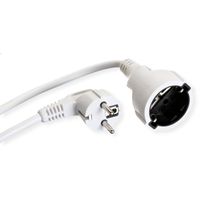 BACHMANN AC230V Câble prolongateur, prises type 2P+T allemand, blanc, 10 m