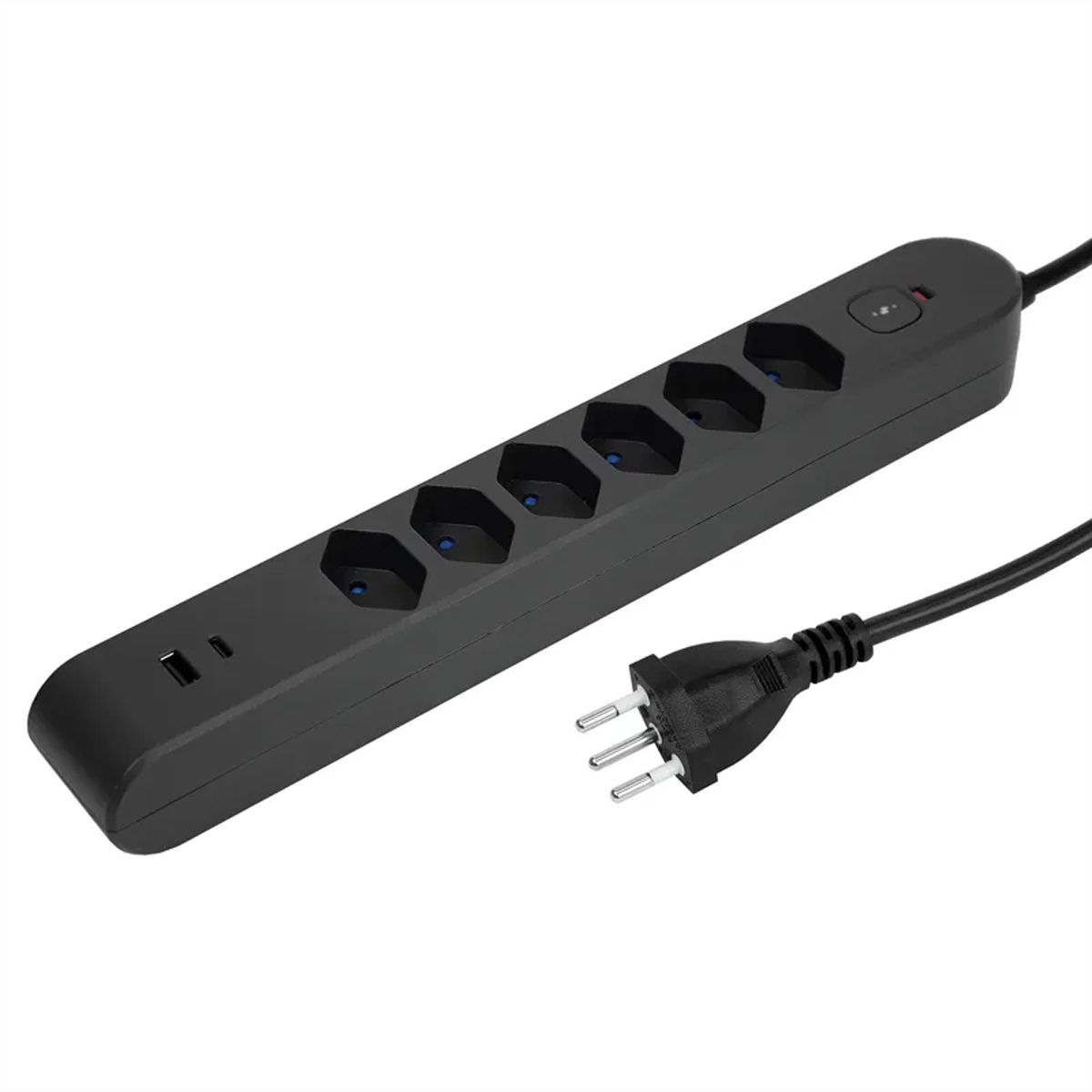 Steffen Bloc multiprises de bureau Alu Desk, 2x T13, 1x USB-A, 1x USB-C, 1.5m, blanc