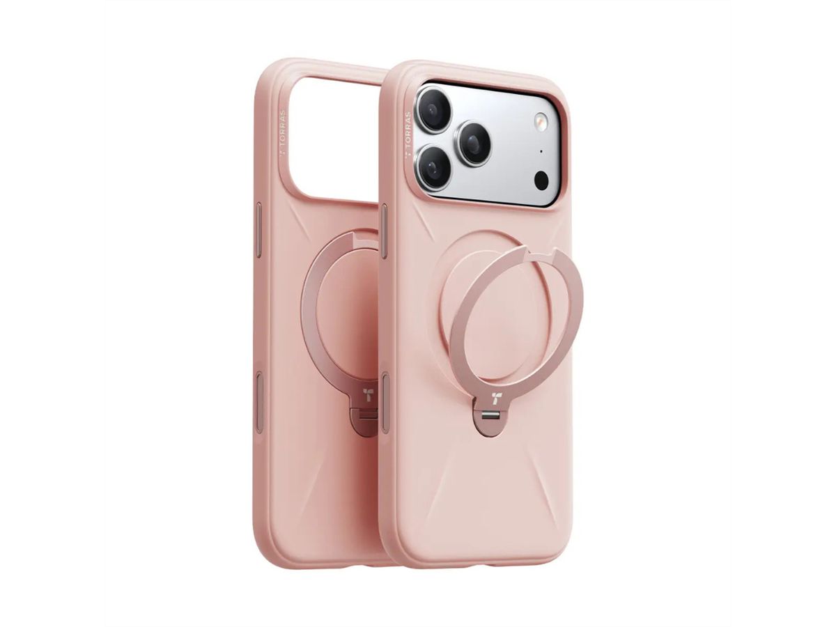 Torras Ostand Spin Softune Case, iPhone 17 Pro Max, MagSafe, rosa, rose