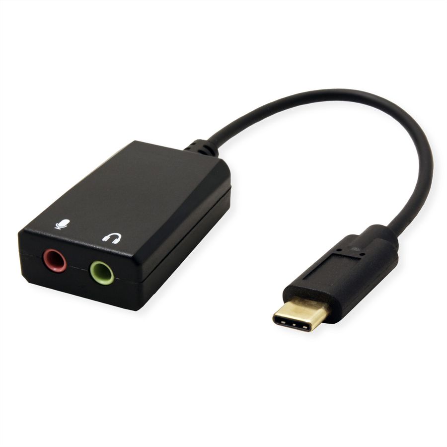 VALUE Adapter USB Typ C - 2x 3,5mm Audio, ST/BU, 0,13 m