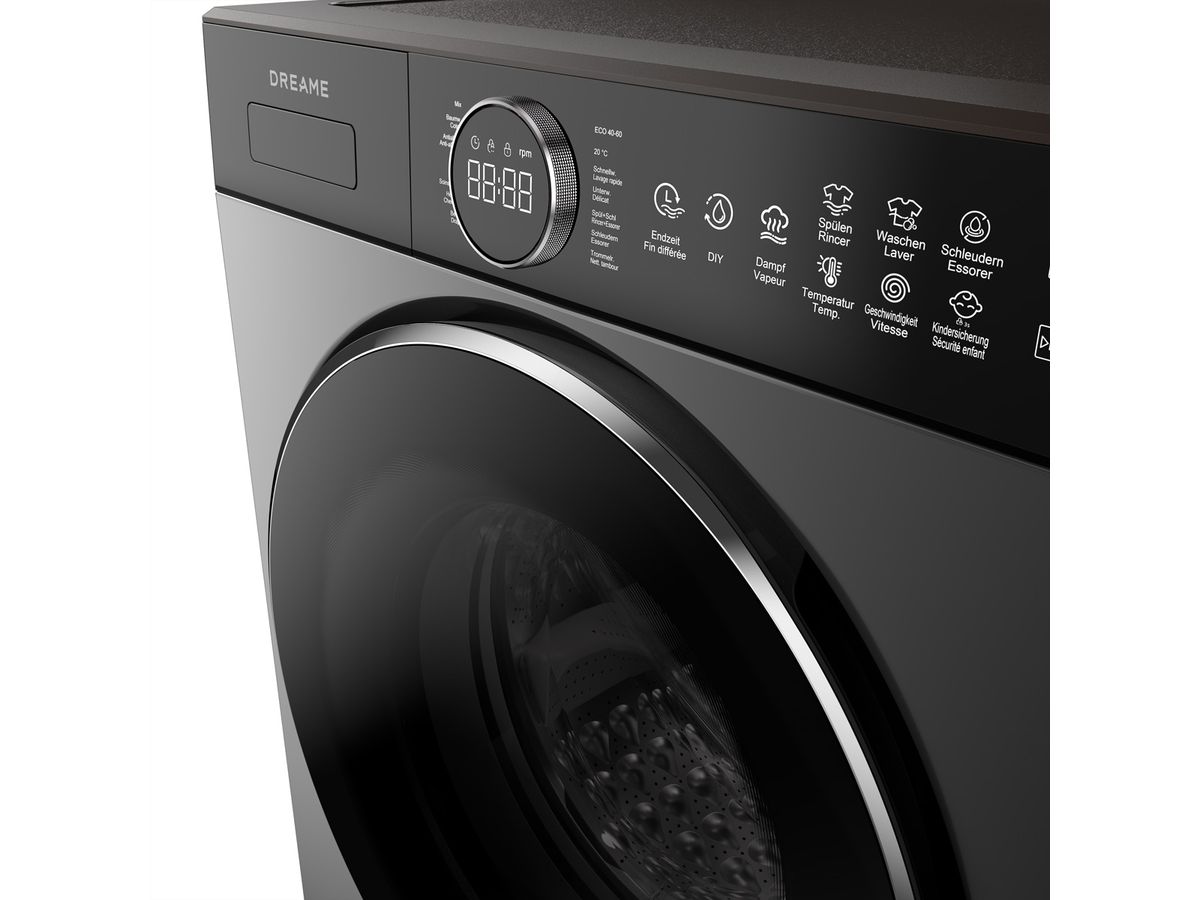 Dreame Lave-linge P5, 8kg  , DWF09M70DAEU, A, Grey